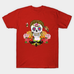 Skull and Roses with death's head moth T-Shirt